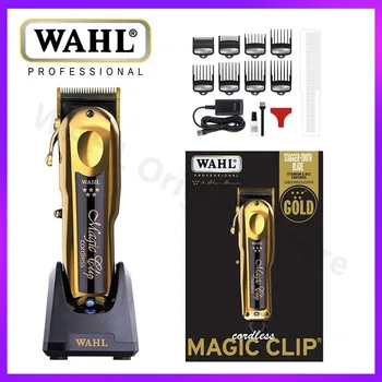 Wahl 8148 Профессиональная 5-Звездочная Беспроводная Машинка Для Стрижки Волос Magic Clip Detailer Li Hair Trimmer Golden Edition с Подставкой для зарядки