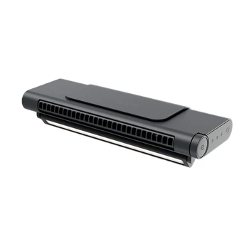 Офисный портативный USB-вентилятор для зарядки без листьев, компьютерный зажим для экрана, вентилятор (черный, 1 комплект)
