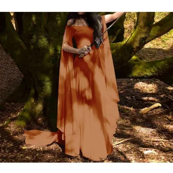 S-5XL Плюс размер, женское винтажное средневековое платье в пол, с открытыми плечами, с коротким рукавом, платье для косплея, платья принцесс, 5 цветов