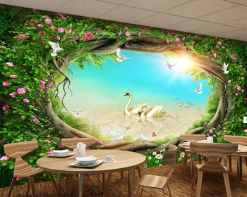 Beibehang Пользовательские обои мечта сказка лес сад цветы ротанг трава ТВ фон стены домашнее украшение 3D обои