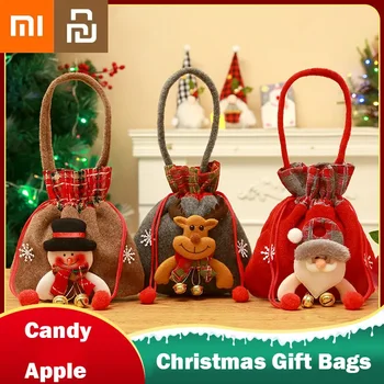 Xiaomi Youpin Рождественские хлопчатобумажные подарочные пакеты, упаковка ювелирных изделий, мешочек на шнурке, Рождественская сумка для конфет, новогодние принадлежности для вечеринок 2024