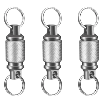 3X Титановый быстроразъемный брелок, съемное кольцо для ключей, раздвигающийся брелок, Держатель для ключей, Аксессуар для сумки/кошелька /ремня