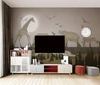 Изготовленный на заказ papel de parede 3D Nordic лесные животные настенные обои для декора гостиной ТВ фон настенные обои для стен 3 d