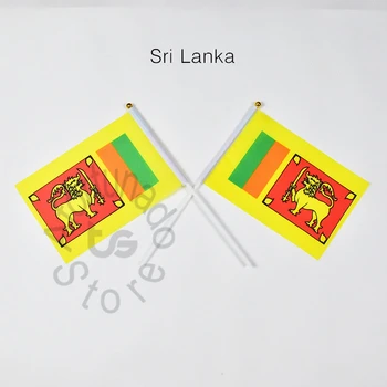 Шри-Ланка 14*21 см 10 шт. баннер, размахивающий руками флаг, национальный флаг для встречи, парада, вечеринки.Подвешивание, украшение