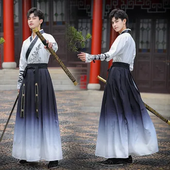Пары Восточное Китайское Традиционное Платье Ханьфу Мужчины Женщины Вышивка Древние Народные Сценические Наряды Костюм Фехтовальщика 4 Цвета