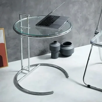 Журнальный столик Nordic Creative с подъемным стеклом, прозрачный приставной столик для дивана, современные журнальные столики, дизайнерский С-образный стол, металлический утюг