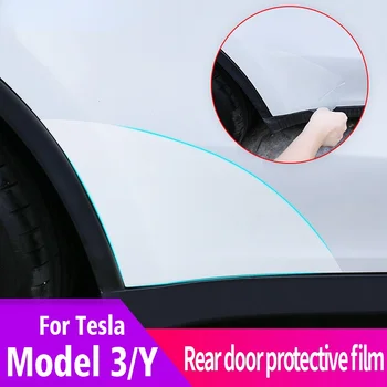 Треугольная защитная пленка на заднюю дверь для автомобиля Tesla Model 3 Model Y, PPF, Прозрачные наклейки для отделки, наклейка для ремонта автомобиля