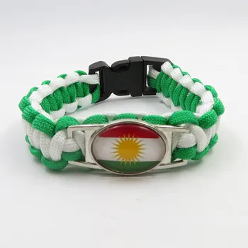 Новый плетеный браслет из Курдистана Регулируемая Веревка Для женщин И мужчин Тканые Браслеты Браслеты для влюбленных в Дружбу Подарок Флаг Курдистана