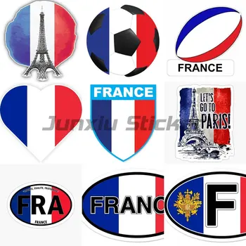 Французский Национальный флаг Франции, карта флага Франции, волна, самоклеящаяся наклейка на автомобиль, водонепроницаемые автомобильные декорации на бампер, заднее стекло, ноутбук