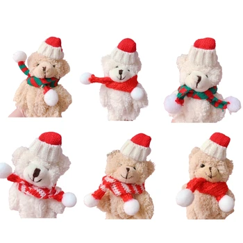 Игрушки с плюшевым медведем, брелок, Мультяшная Рождественская елка для украшения куклы, ручка