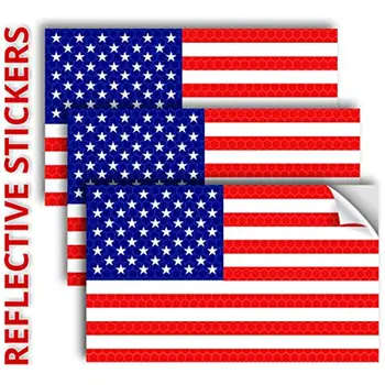 3ШТ Светоотражающая наклейка с американским флагом - 5x3 дюйма - Наклейка с американским флагом - Наклейки с американским флагом, наклейки для окна автомобиля грузовика