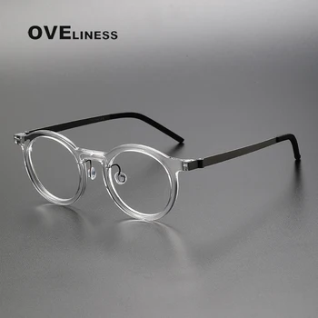 Японский дизайн, Ацетатная Титановая оправа для очков, Мужские и женские очки, Винтажная Ретро Гравировка, Очки для чтения, Рецептурные Оптические