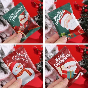 100шт Пакет для печенья Санта Клаус Снеговик Детский Подарочный Пакет Алюминиевая Пленка Термосвариваемый Пакет Украшение Дня Рождения Новый Год 2023 Navida