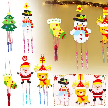 Рождественские Нетканые Ветряные колокольчики Игрушки ручной работы своими руками Гобелены Поделки Подарки для детей Художественное оформление Игрушки для дома Рождественский пазл W5U3