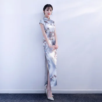 Двухслойное платье Cheongsam с коротким рукавом и длинными восьмигранными пуговицами Sheng Coco, Китайское традиционное платье, Новые женские восточные платья для прогулок