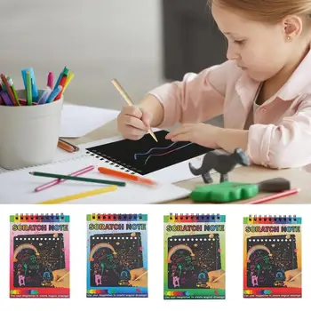 Scratch Painting Детский Костюм 10ШТ Rainbow Scratch Party Favor Kid Бумажное Ремесло Rainbow Scratch Игрушка Для Детей Детский Сад Дети