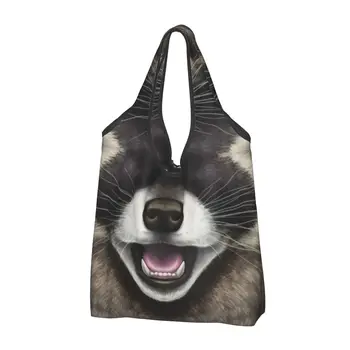 Забавное животное Енот, сумка для покупок, женская сумка для покупок, забавная мусорная панда, енотовая сумка для покупок, сумка большой емкости