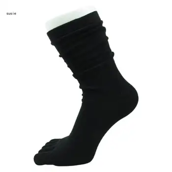 Женские носки-трубочки X7YA длиной в пять пальцев, однотонные хлопчатобумажные чулочно-носочные изделия для йоги с разделенным носком