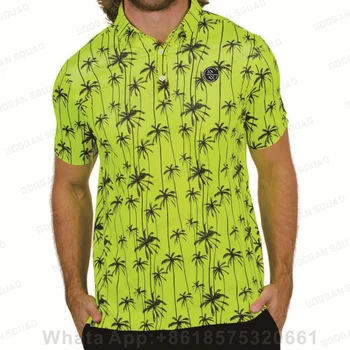 Мужская рубашка Поло с короткими рукавами, Для отдыха, В стиле Пэчворк, Качественная, Повседневная, Летняя, Брендовая одежда, Рубашки для гольфа