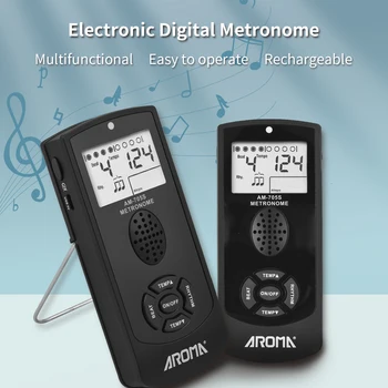 Электронный Цифровой Метроном AM-705S с настраиваемым Жидкокристаллическим Метрономом с Регулировкой скорости такта, Включение / выключение вокала, Универсальный для нескольких инструментов