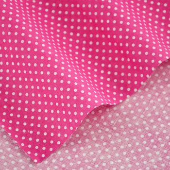 Розовая хлопчатобумажная ткань в стиле пэчворк с белыми точками, текстиль для украшения дома, одежда для скрапбукинга, швейные куклы, Новинки 2016, платье