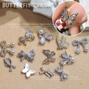 Аксессуары для маникюра, японский дизайн ногтей, бабочки, украшения для ногтей, Украшения для ногтей, Стразы для ногтей, 3D Дрели для ногтей