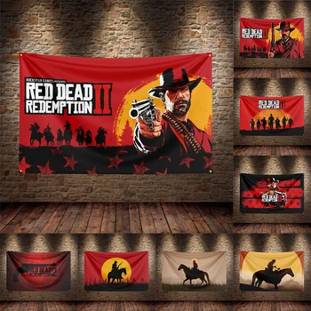3X5Ft Red Dead Redemption 2 RDR2 Ковбойский Флаг Запада США, Баннер С Принтом Из Полиэстера Для Декора