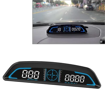 Автомобильный GPS HUD Спидометр Головной дисплей Компас Сигнализация превышения скорости для всех транспортных средств