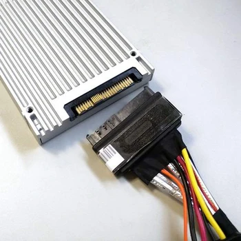 Встроенный кабель 12G Mini SAS HD к U.2 / SFF-8643-SFF-8639 длиной 0,5 м с 15-контактным блоком питания SATA, подходит для твердотельного накопителя U.2