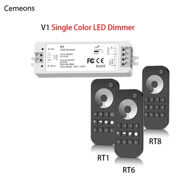Светодиодный Диммер RF V1 Одноцветный Светодиодный Контроллер от 1 до 8 Зон 2.4 G Беспроводной Сенсорный Пульт Дистанционного Управления Переключатель Диммера для Светодиодной Ленты