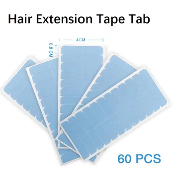 5 Листов 60шт Клейкой ленты для волос 4 см * 0,8 см для замены волос Двусторонняя лента для наращивания волос в кружевном парике
