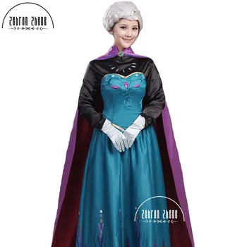 Высококачественное платье для косплея королевы Эльзы, костюмы на Хэллоуин для взрослых женщин, фантазийное платье на заказ