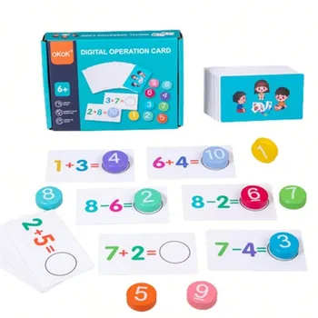 Числовая доска Когнитивное сопоставление Сложение и вычитание в пределах 10 операций Карточка Монтессори для тренировки логического мышления Математические игрушки