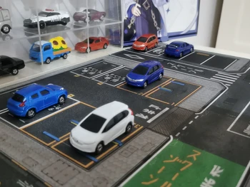 Улица Японии 1: 64 Нью-Йорк Парковка в гараже Коврик для мыши Модель автомобиля Фон сцены Зеленый TLV Domic