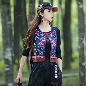 2024 китайский традиционный костюм эпохи тан жилет с винтажной цветочной вышивкой hanfu qipao топ восточный женский чонсам китайский жилет hanfu