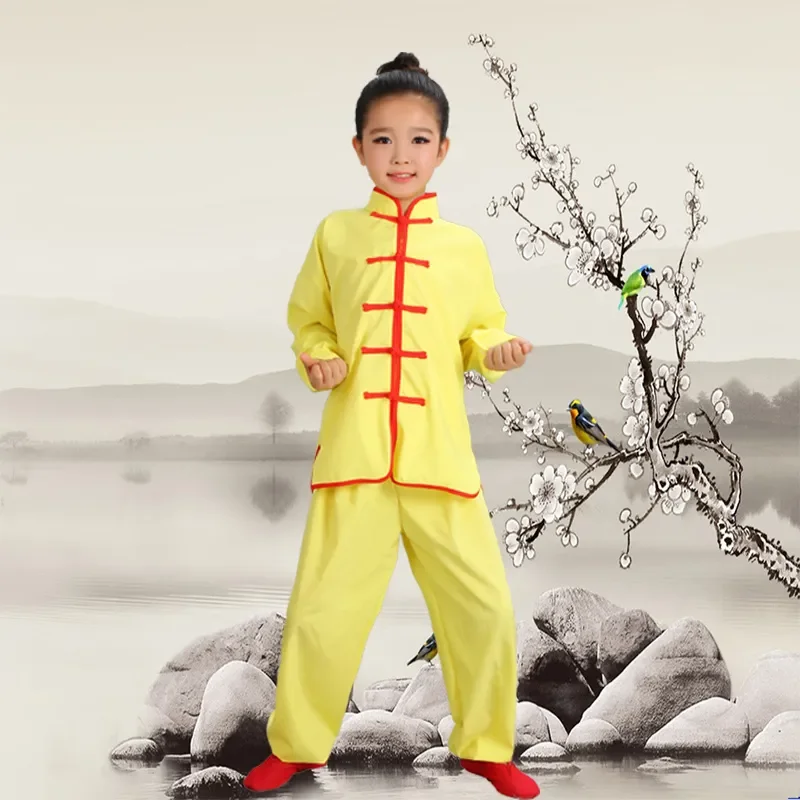 Одежда для студентов тайцзицюань, одежда для выступлений в кунг-фу, детский костюм ушу, Новый молодежный костюм с коротким рукавом. - 4