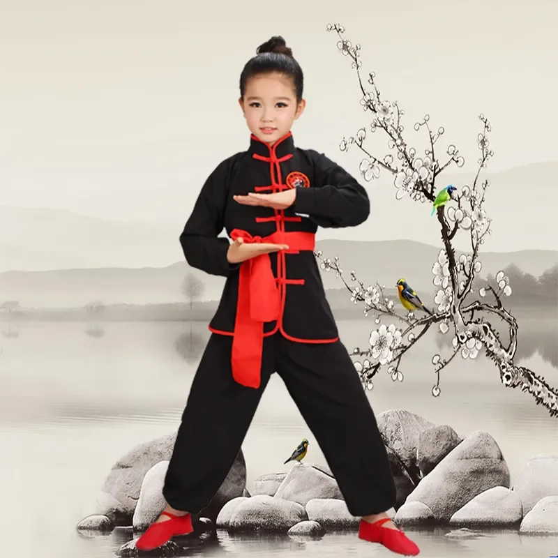 Одежда для студентов тайцзицюань, одежда для выступлений в кунг-фу, детский костюм ушу, Новый молодежный костюм с коротким рукавом. - 5
