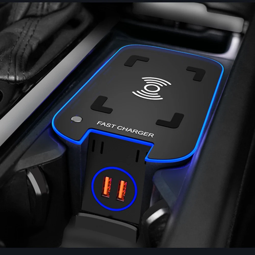 Автомобильное беспроводное зарядное устройство Qi мощностью 15 Вт, Зарядная пластина, держатель телефона для Volvo XC90 S90 XC60 VC60 2018 2019 2020 - 2