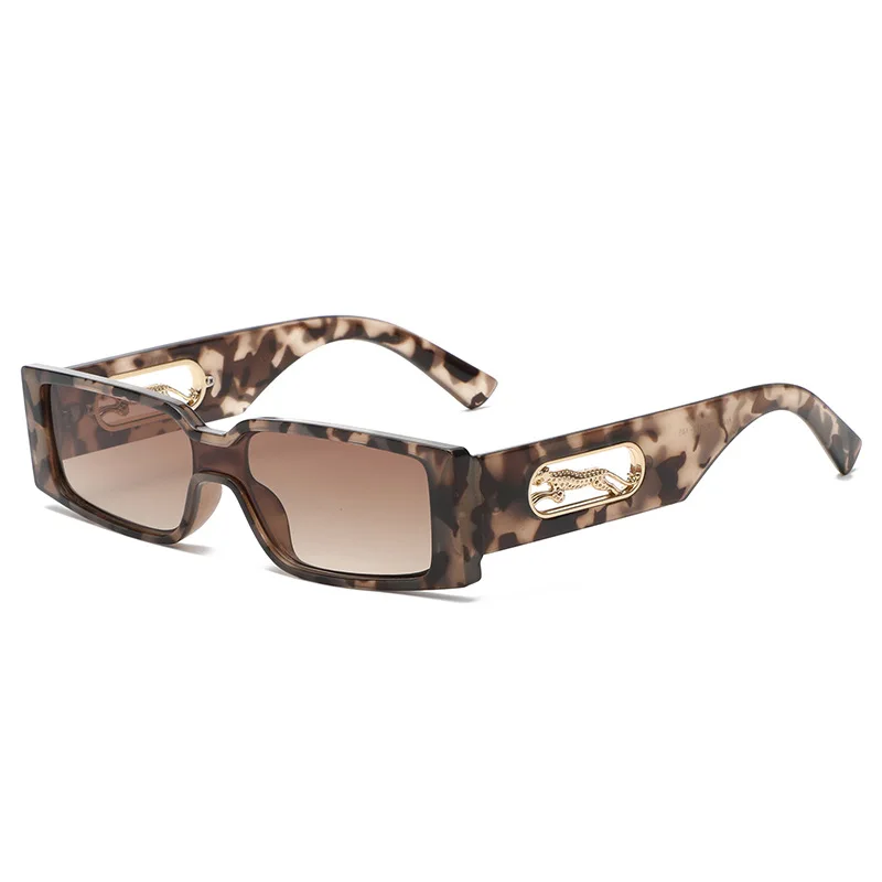 Прямоугольные солнцезащитные очки женские модные роскошные брендовые дизайнерские квадратные солнцезащитные очки мужские классические леопардовые очки в стиле панк оттенков UV400 - 3