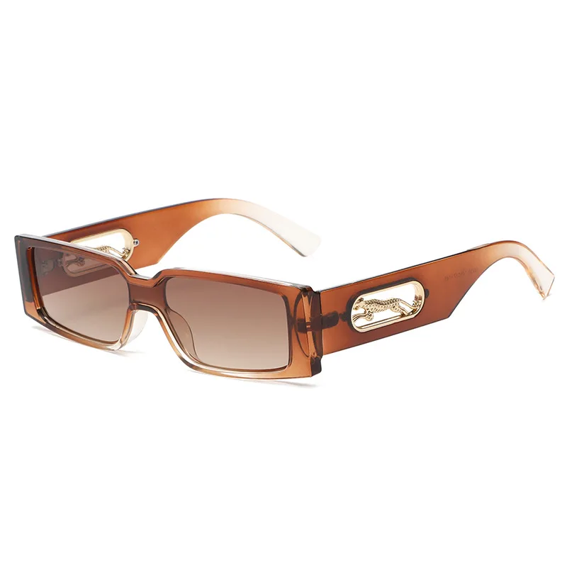 Прямоугольные солнцезащитные очки женские модные роскошные брендовые дизайнерские квадратные солнцезащитные очки мужские классические леопардовые очки в стиле панк оттенков UV400 - 5