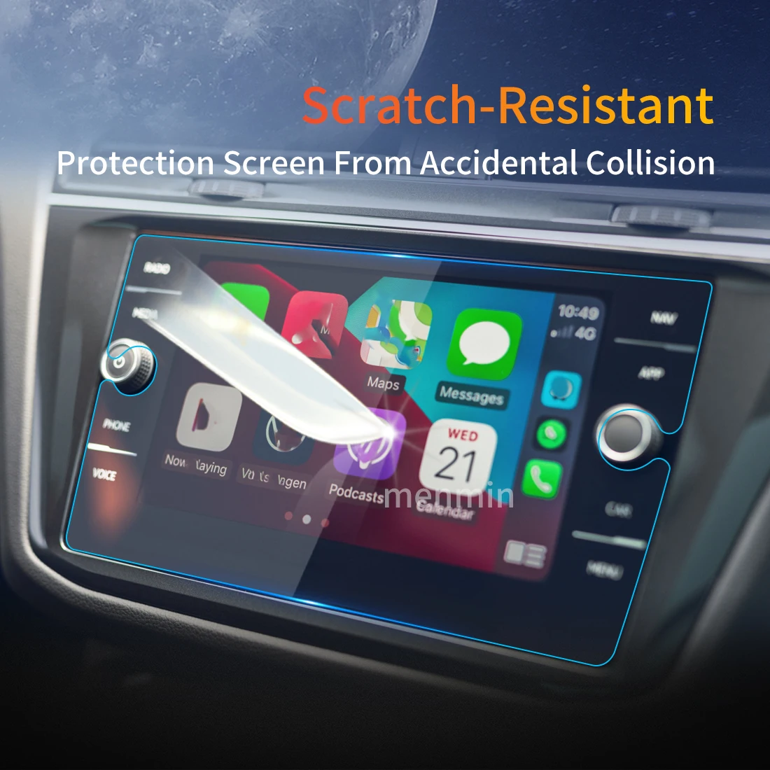 Автомобильные Наклейки Carplay Screen Protector GPS Для VW Tiguan 2023 Защитная Пленка Из Закаленного Стекла Навигационный Набор Автомобильные Аксессуары - 1
