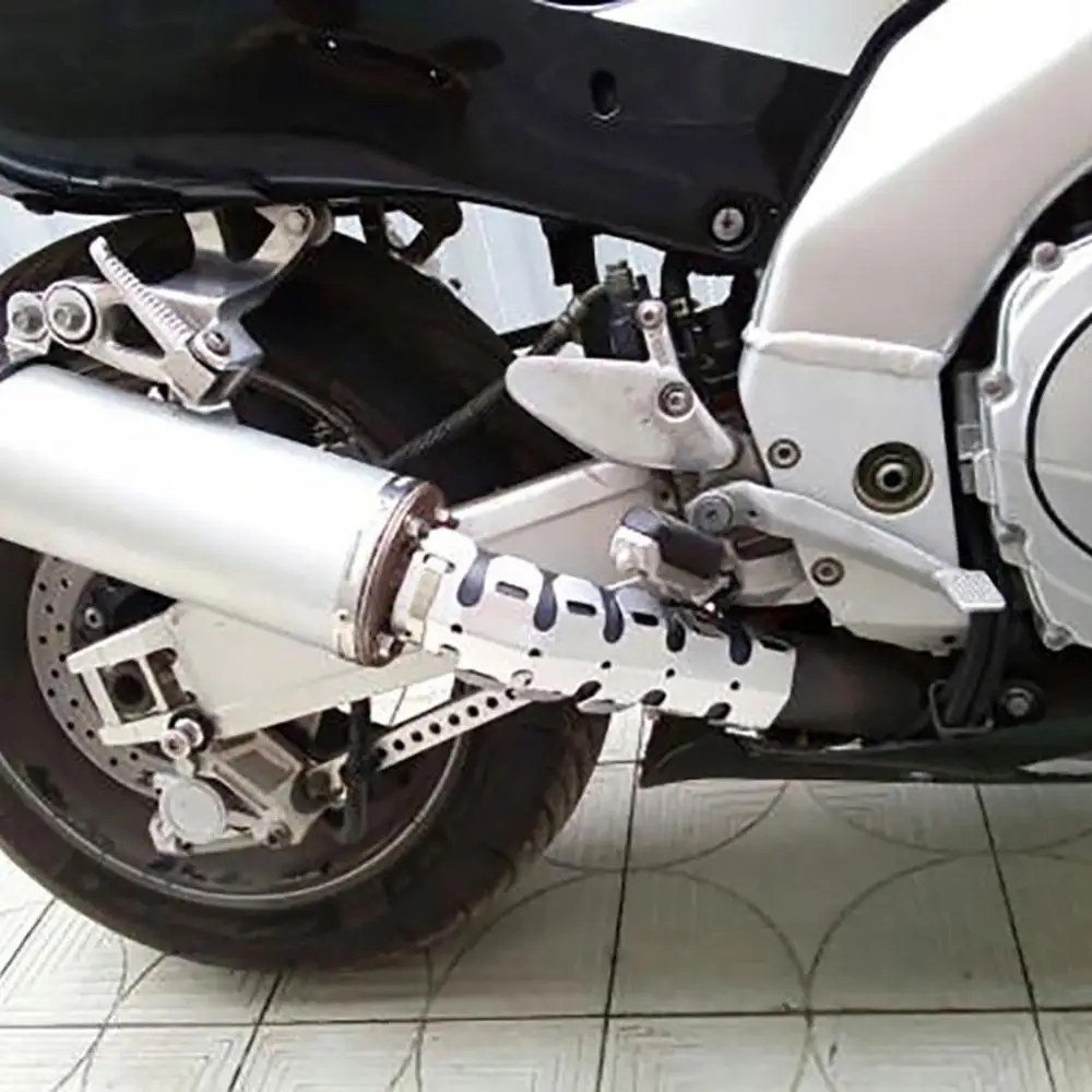 Защита выхлопной трубы глушителя мотоцикла, металлическая Теплозащитная крышка с 3 зажимами, оборудование для мотоциклов - 2