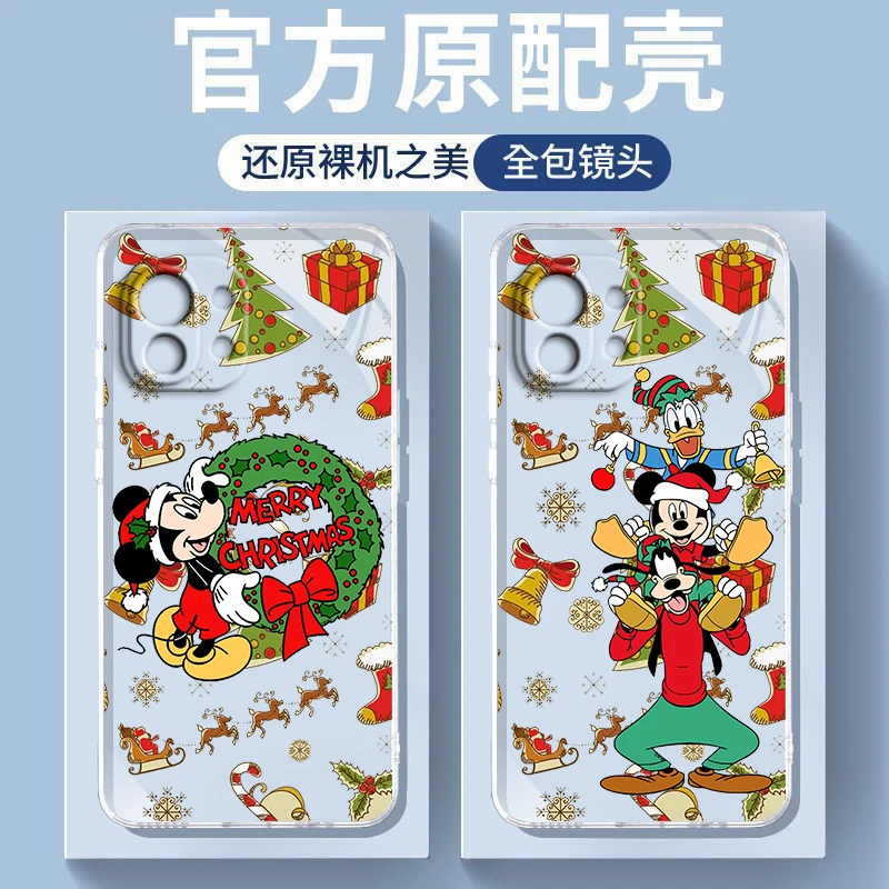 Рождественская Пара Микки Маус Чехол Для Телефона Xiaomi Mi 13 12X12S 12T 12 11 11T 11i 10T 10 Pro Lite Ultra 5G 9T Прозрачный - 0