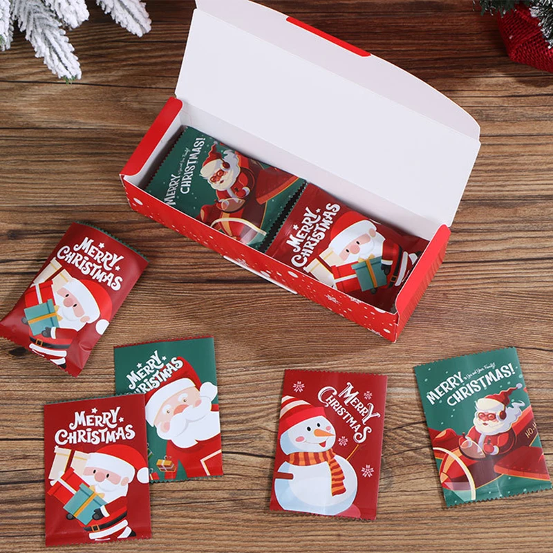 100шт Пакет для печенья Санта Клаус Снеговик Детский Подарочный Пакет Алюминиевая Пленка Термосвариваемый Пакет Украшение Дня Рождения Новый Год 2023 Navida - 5