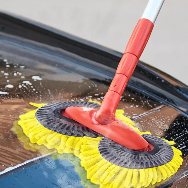 Щетка для автомойки Автоматическая швабра для мытья синели с вращающимся на 360 градусов основанием Автомобильные чистящие средства для автомобиля мотоцикла внедорожника RV и - 2