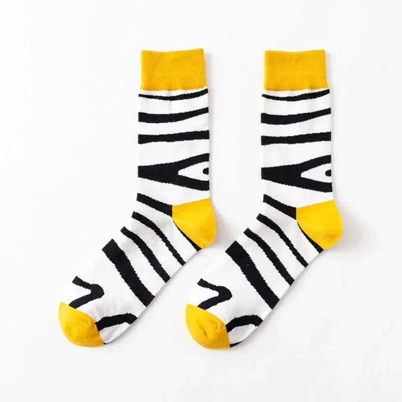 Модные Красочные Носки-Трубки С Полосками Зебры И Крокодилом Серии Cute Winter Tube Socks - 2