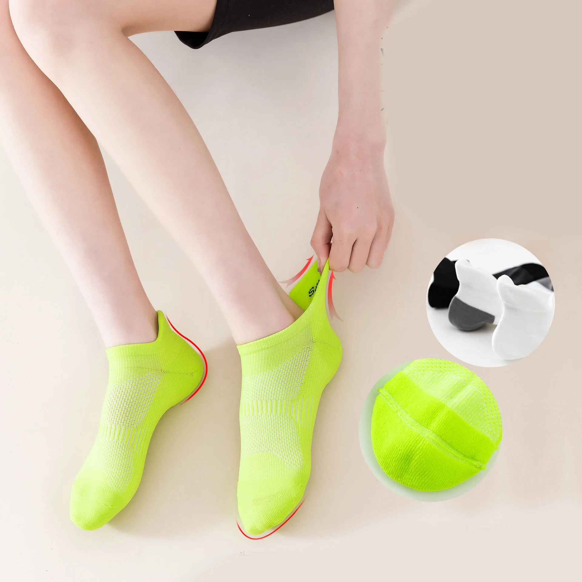 Профессиональные Спортивные Носки Для Мужчин И Женщин, Удобные Дышащие Носки Для Бега На Открытом Воздухе С Неглубоким Вырезом, Короткие Носки Для Бадминтона, Socken - 2