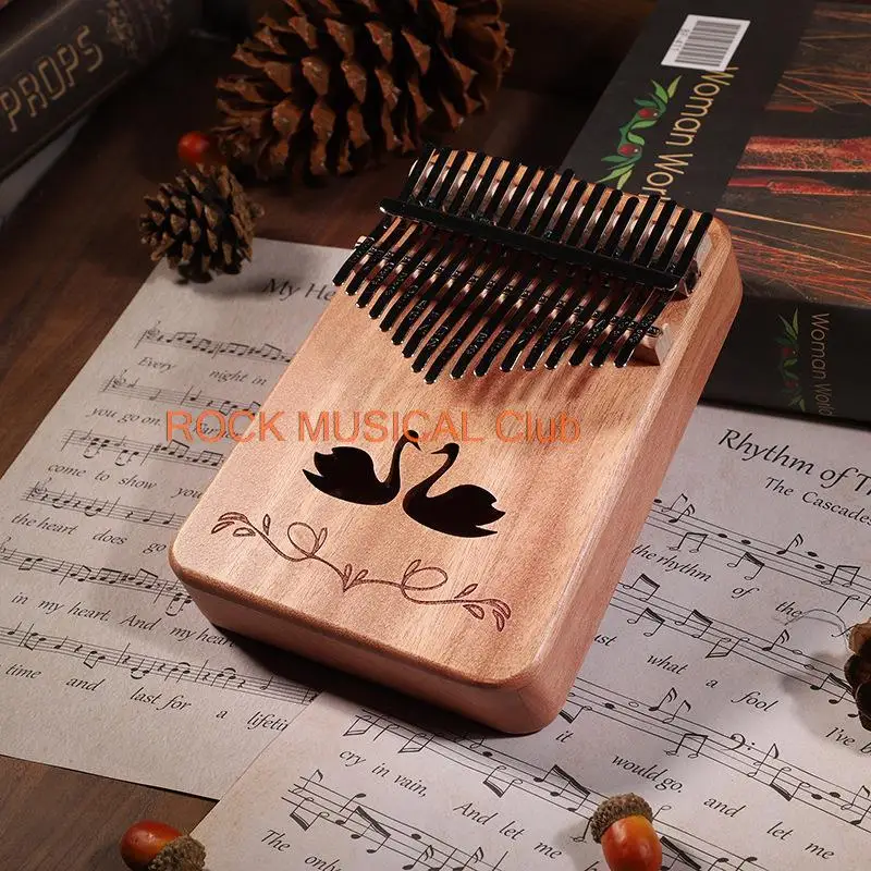 17 клавиш Идеальные Перчатки Пианино Калимба Из Красного Дерева Музыкальный Инструмент Для Начинающих Пианино Для Большого Пальца Бабочка Цветок Любви Рождественский Подарок - 2