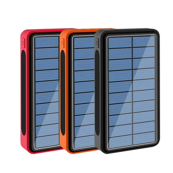 50000mAh Солнечный аккумулятор с наружным кемпинговым светодиодным фонариком Powerbank для Xiaomi iPhone Портативное зарядное устройство, аккумулятор Poverbank