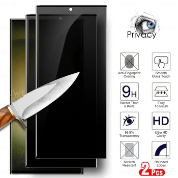 2шт Для Samsung Galaxy S23 S24 Ultra Privacy Закаленное Стекло S23Ultra S24Ultra S 24 Plus 5G Защита От шпионского Подглядывания Защитная Крышка Экрана